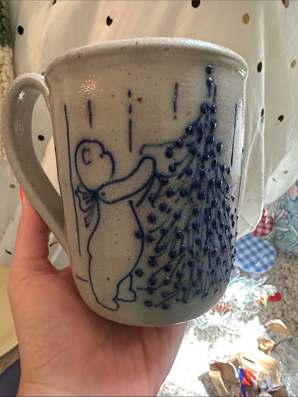 Salmon Falls Helen Berg Large Bear Stoneware 12 Oz Mug